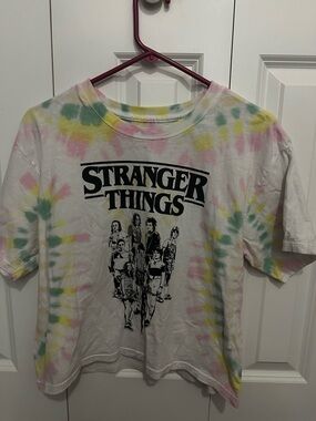 Stranger Things Tie-Dye Crop Tee - Pastel Multi